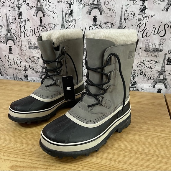 🆕❄️SOREL CARIBOU™ WOMEN'S 10 WATERPROOF BOOT in Shale Stone - Picture 1 of 11